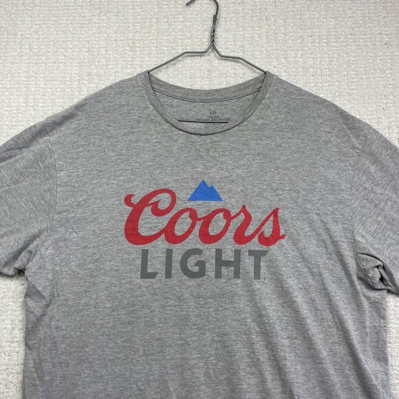 COORS LIGHT Shirt Large Light Gray COLD AS THE ROCKIES Beer Brew Tee Y2K - Picture 2 of 15